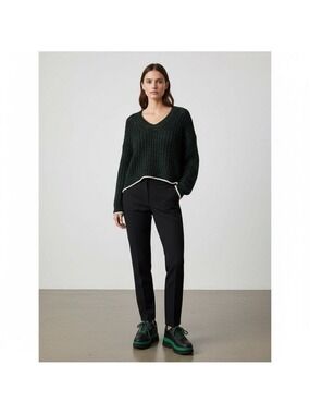 Wilfred Aritzia Eleanor black/botany chunky knit sweater size large NWT